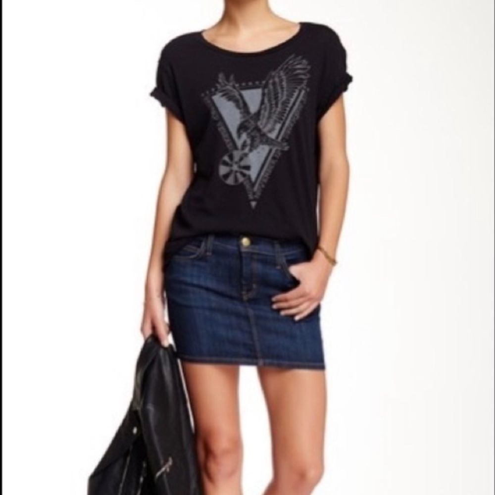 🔥SOLD🔥 EUC Current Elliott The 5 Pocket Mini Bower Denim Skirt Sz 25